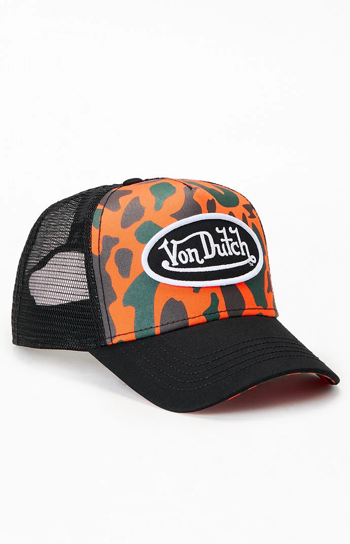 Von Dutch Duck Dutch Trucker Hat in Black/Orange | PacSun