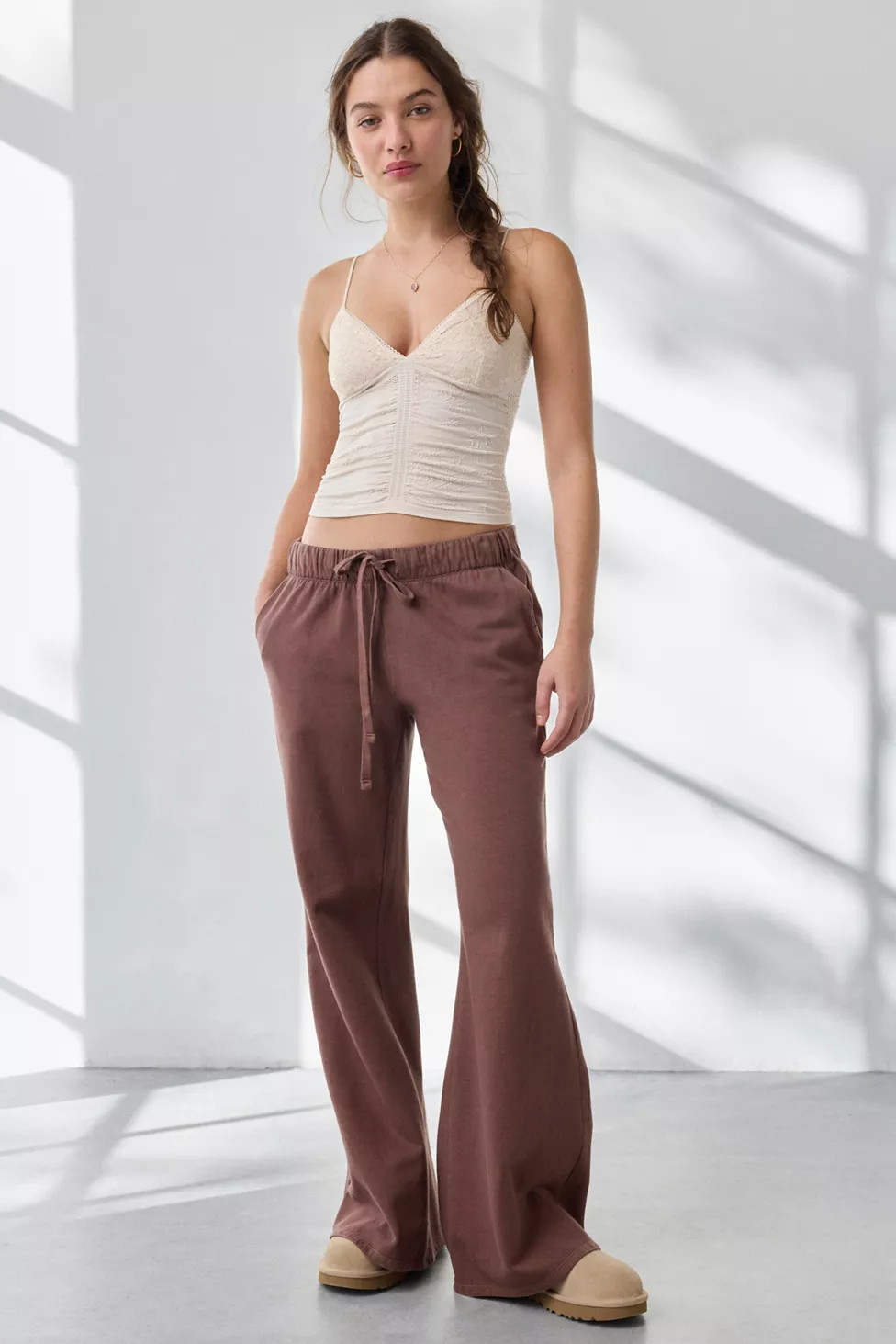 Out From Under Tula Seamless Knit Lace Trim Cropped Cami | Urban Outfitters (US and RoW)