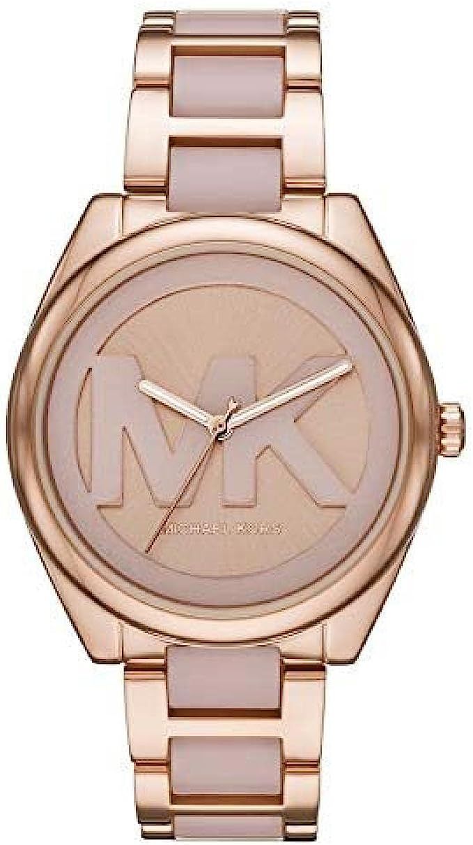 Michael Kors Women's Janelle Three-Hand Rose Gold-Tone Stainless Steel Watch MK7135 | Amazon (US)