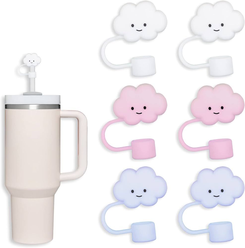 6 Pack Compatible with Stanley 30&40 Oz Tumbler, 10mm Cloud Shape Straw Covers Cap, Cute Silicone... | Amazon (US)