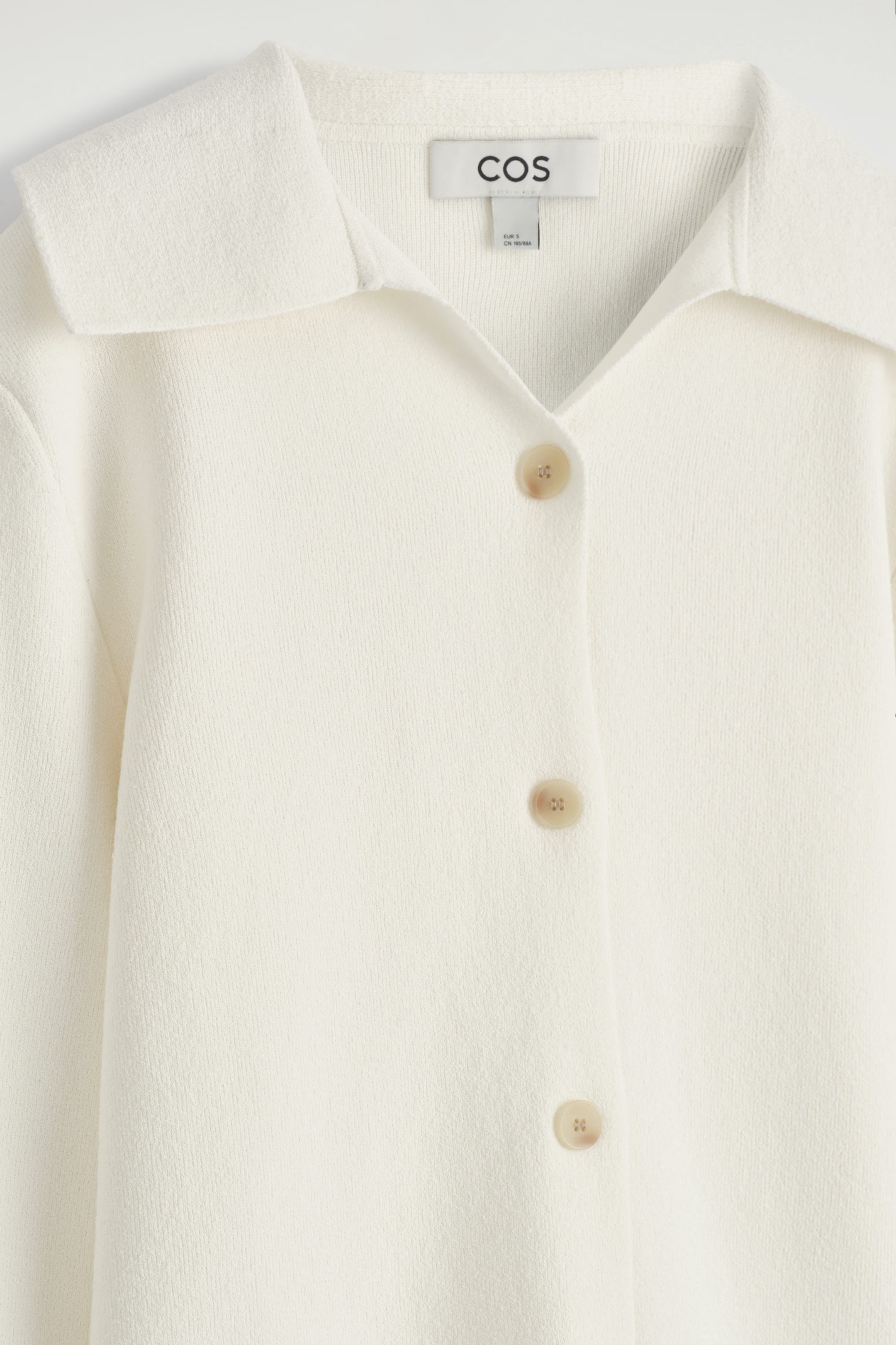 COLLARED KNITTED JACKET - IVORY | COS | COS (EU)