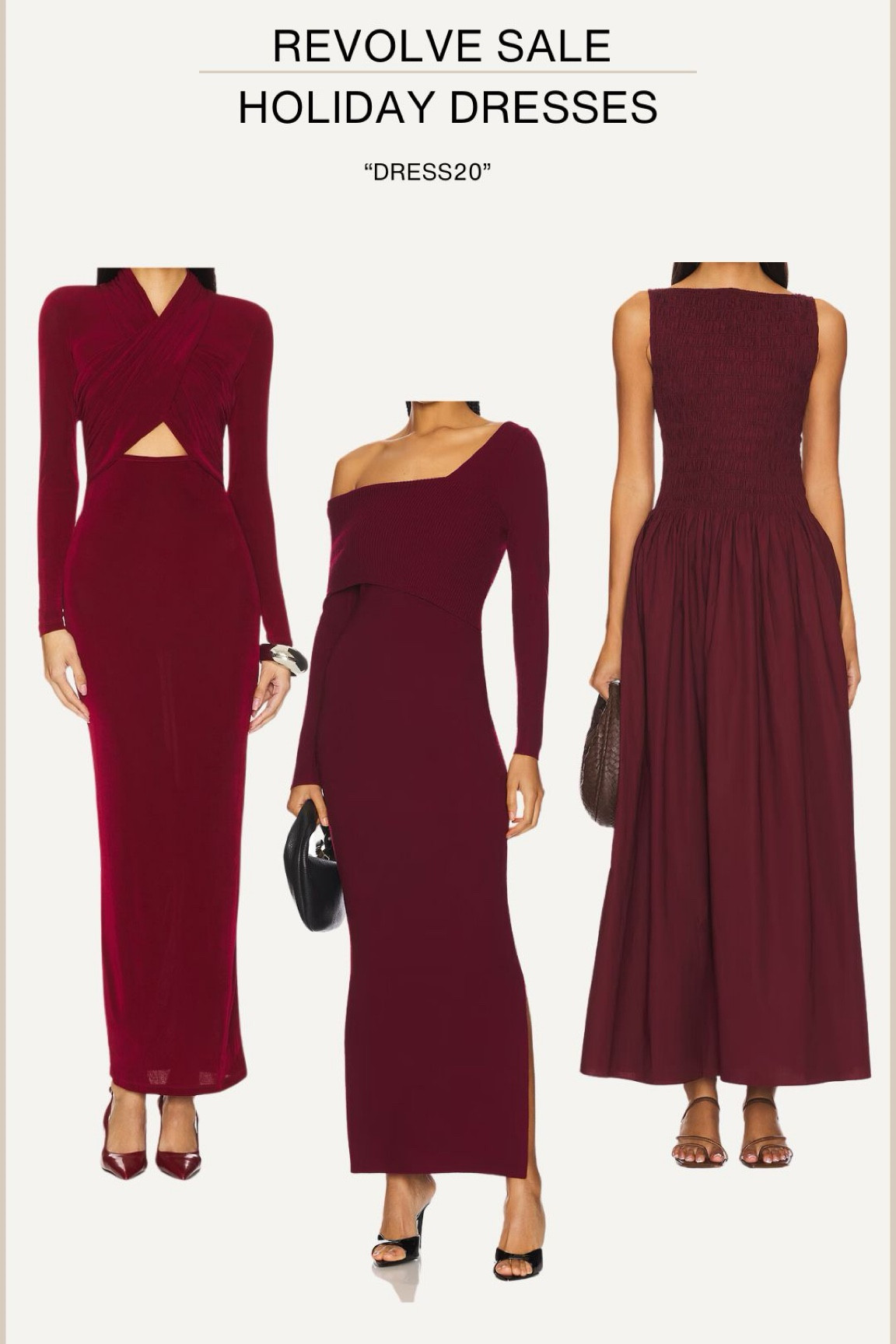 Revolve sale, holiday dresses 
20% off with code “dress20” 


Red dress, holiday dresses, maroon dresses, holiday, new years outfit, holiday party, long dress, formal dress, wedding guest dress, red dress 

#LTKSeasonal #LTKWedding #LTKHoliday