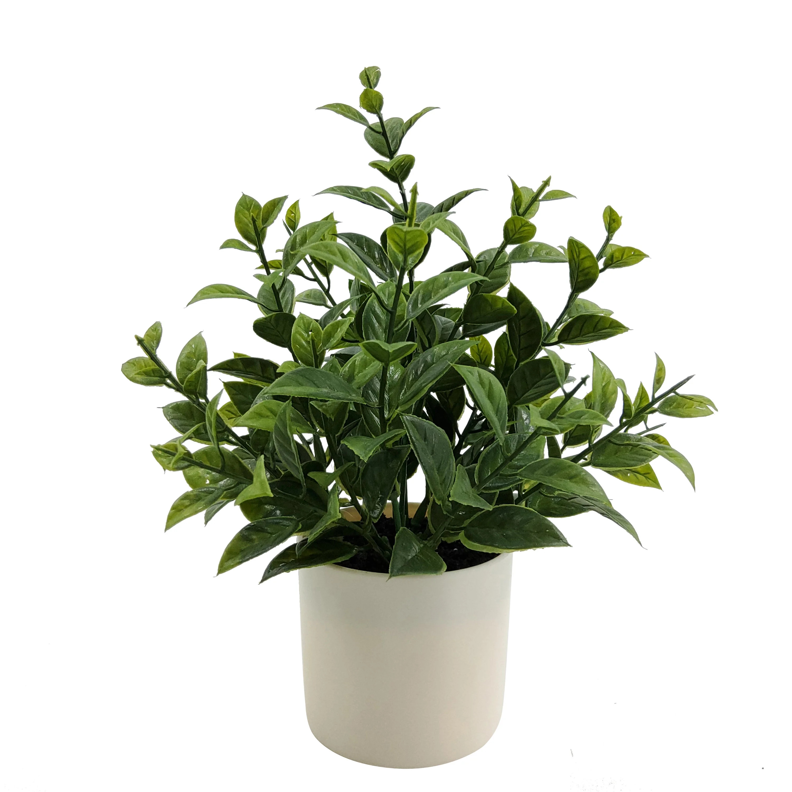 Mainstays Indoor Artificial 9in Tea Leaf in Pot, Green Color. | Walmart (US)