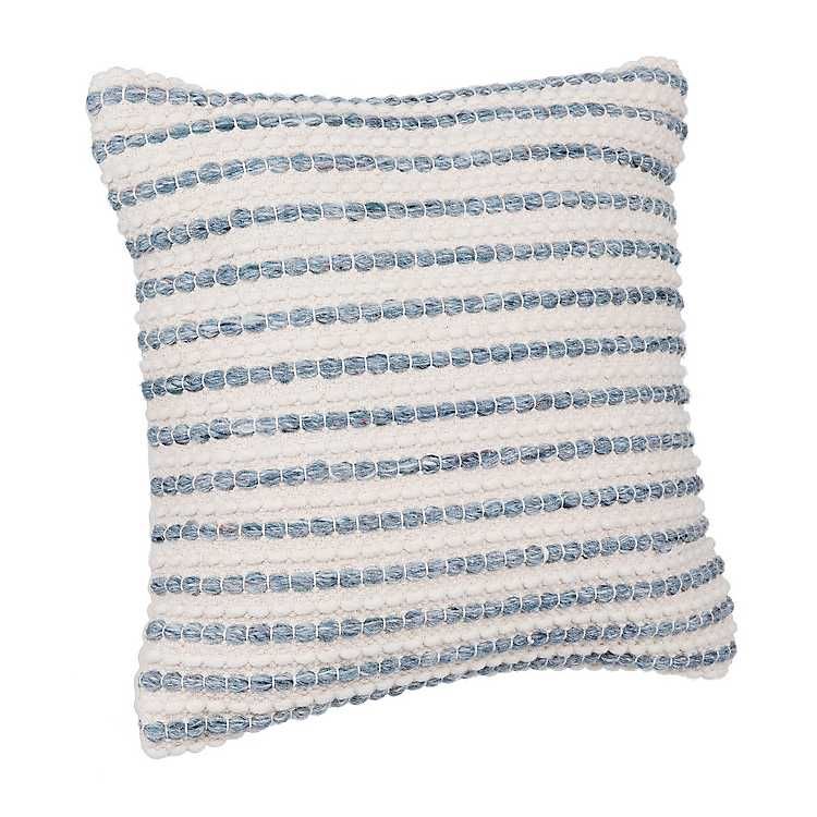 New! Blue Stripe Knotted Pillow | Kirkland's Home