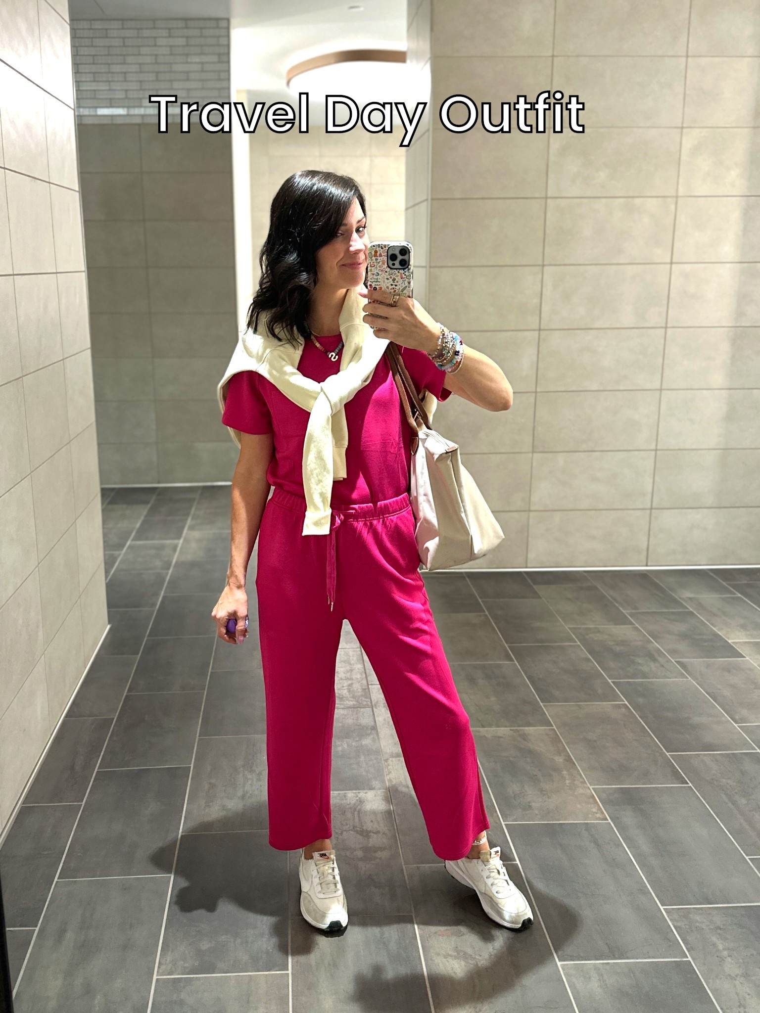 Wearing a size medium in the travel set. The material is butterrrrrr soft and the perfect length for me at 5’9” for what I wanted. I paired it with cheerful colorful jewelry and I’m feeling happy even though I’m up at 3:30am! 

#LTKItBag #LTKFindsUnder50 #LTKTravel