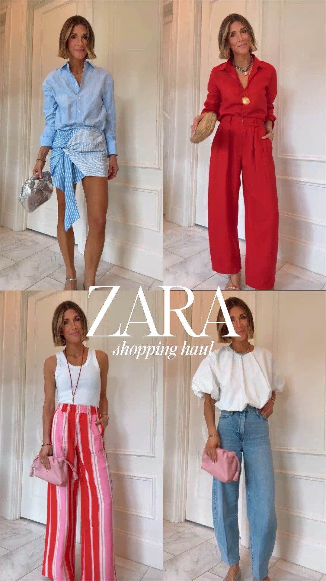 New arrivals from @Zara for summer. I'm wearing size xs/ 2 in bottoms and small in tops which fit tts
