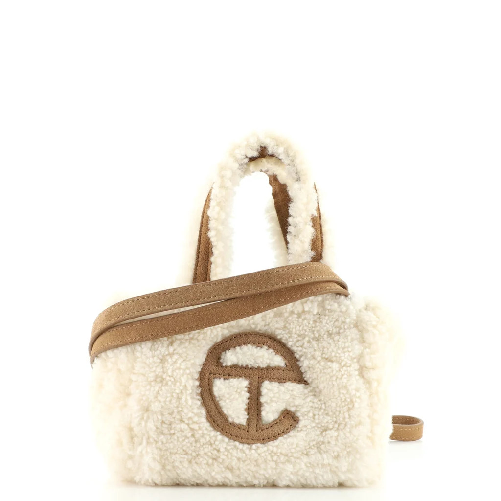 Telfar UGG Reverse Shopping Tote Shearling and Suede Small Neutral 1366661 | Rebag