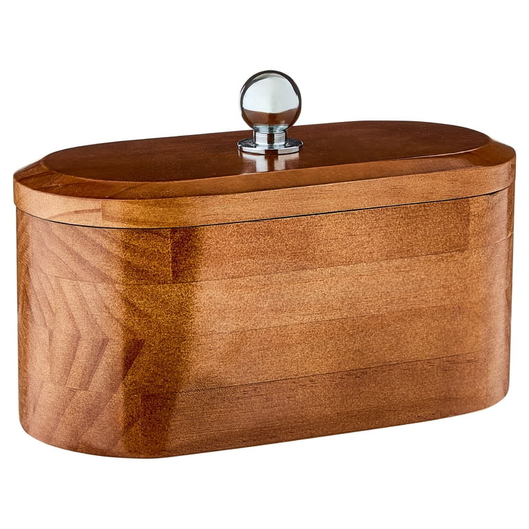 Mainstays Wooden Decorative Tabletop Capsule Box with Chrome Handles | Walmart (US)