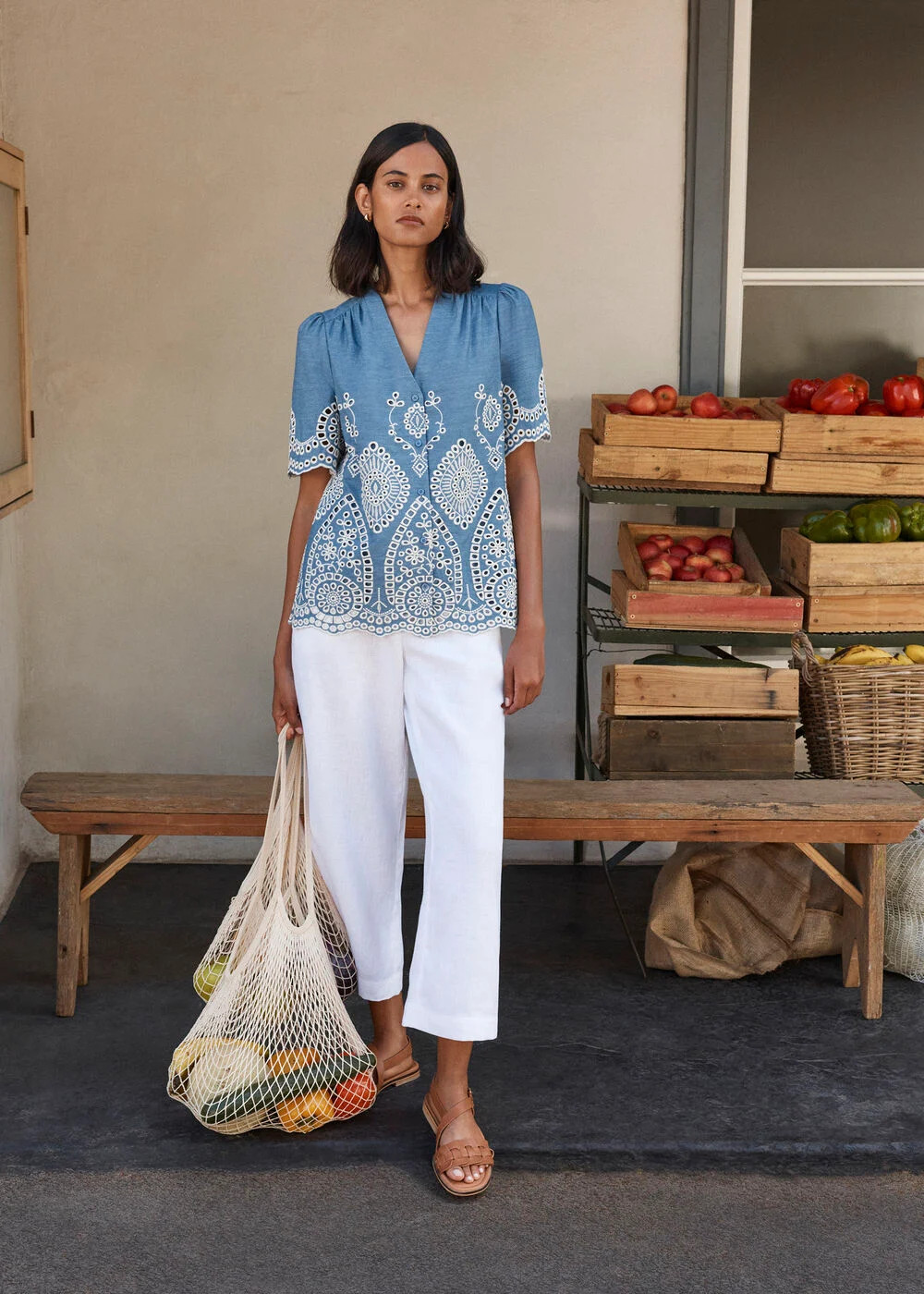 Sloane Cotton Broderie Blouse | Hobbs UK | | Hobbs