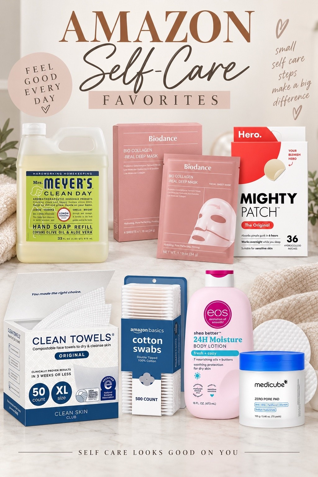 AMAZON SELF-CARE FAVORITES 🧖🏼‍♀️🫧✨

A little reminder that self-care doesn’t have to be complicated (or expensive 👏🏼). These are the Amazon beauty + everyday essentials that make my routine feel just a little more put together. 🤍

Skincare favorites, pimple patches, the BEST face towels, body lotion + those little everyday essentials I’m constantly restocking. And yes…the Biodance mask is absolutely worth the hype. 😍

Consider this your sign to add a little something for YOU to your next Amazon order. 🛒💕

Everything is linked below!

#AmazonFinds #AmazonBeauty #SelfCare #SelfCareFavorites #AmazonMustHaves #BeautyFavorites #SkincareFavorites #LTKBeauty #LTKFinds #FoundItOnAmazon

#LTKBeauty #LTKmomlife #LTKgrwm