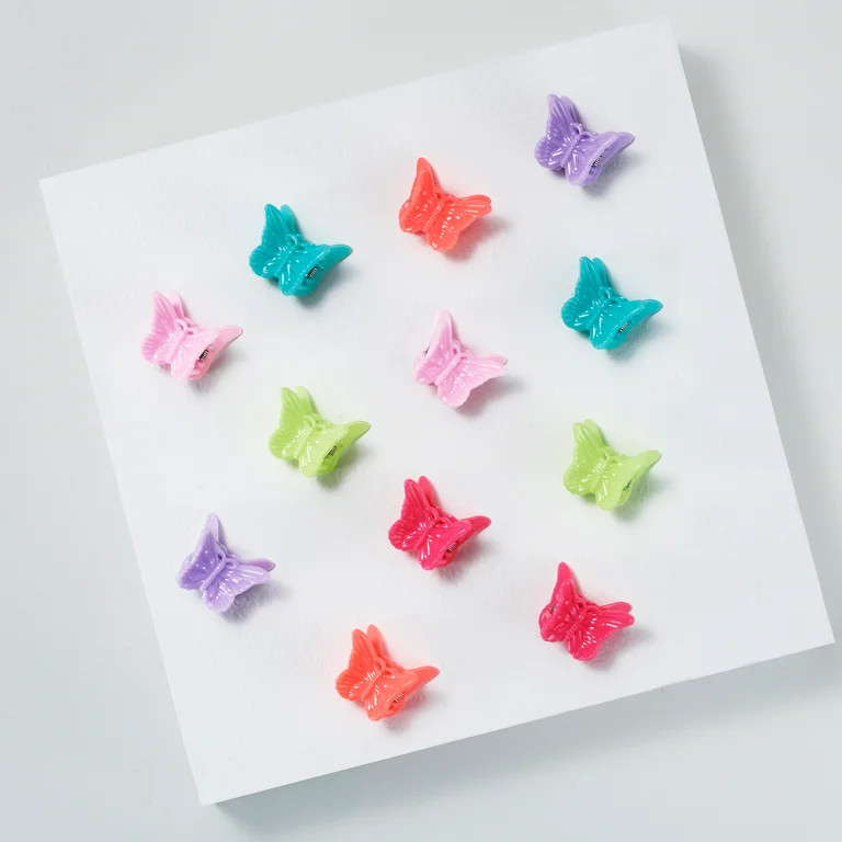 Scunci Mini Butterfly Claw Clips, Multicolor, 12 Count | Walmart (US)