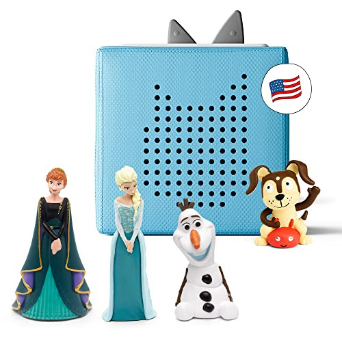 Toniebox Audio Player Starter Set with Elsa, Anna, Olaf, and Playtime Puppy - Listen, Learn, and Play with One Huggable Little Box - Light Blue | Amazon (US)