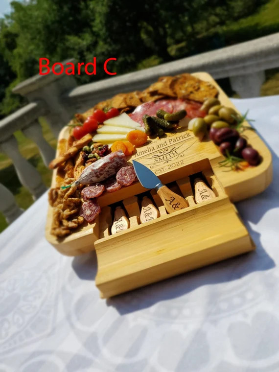 Cheeseboard, Christmas, Personalised Board, Bamboo Cutting Board, Engraved Wedding Gift, Charcute... | Etsy (US)