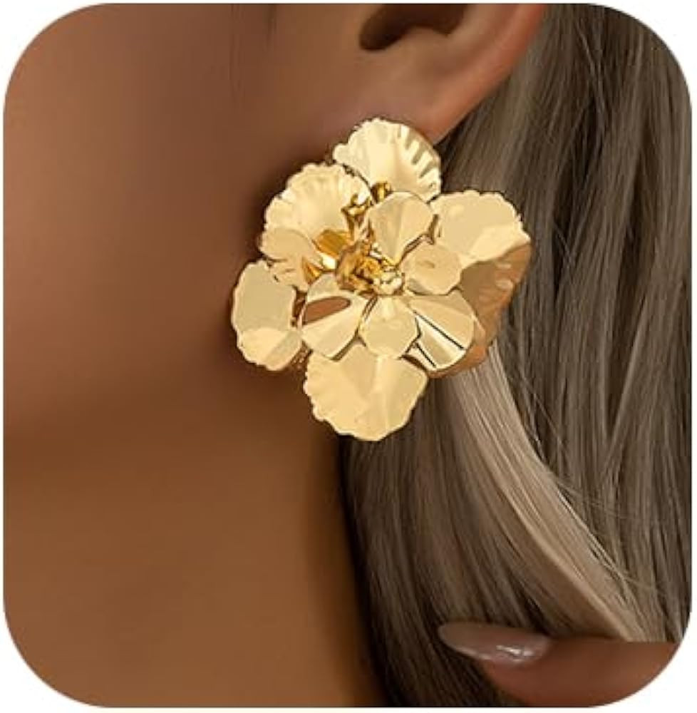 Denifery Vintage Pearl Flower Dangle Earrings Flower Drop Earrings Gold Floral Earrings Bohemian ... | Amazon (US)