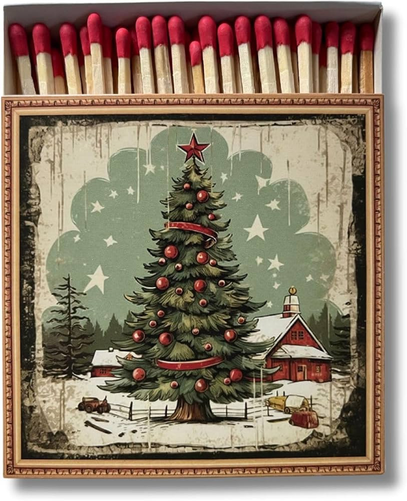 Curator Home Luxury Gift Long Safety Matches I Stylish Square Matchbox (Christmas Tree) | Amazon (UK)