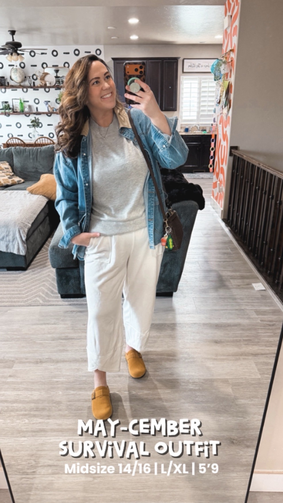 Cute enough for work, comfortable enough to survive it… and it’s ALL Amazon 😂🙌 Grey sweater, denim jacket, white cropped pants, mustard clogs… May-cember is real and we are dressed for it!! I’m wearing an XL in everything! 

Size 14/16 | L/XL | 5’9

Amazon work outfit, comfortable work outfit, midsize office look, Amazon midsize finds, denim jacket outfit, cream pants outfit, mustard clogs outfit, corporate casual Amazon, work mom outfit, affordable workwear

#LTKWorkwear #LTKMidsize #LTKTall