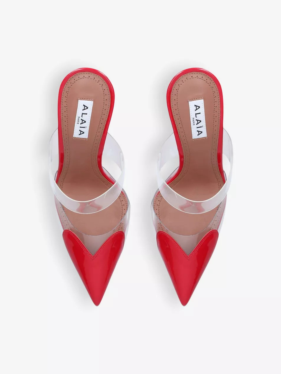 Cœur 90 pointed-toe patent-leather mules | Selfridges