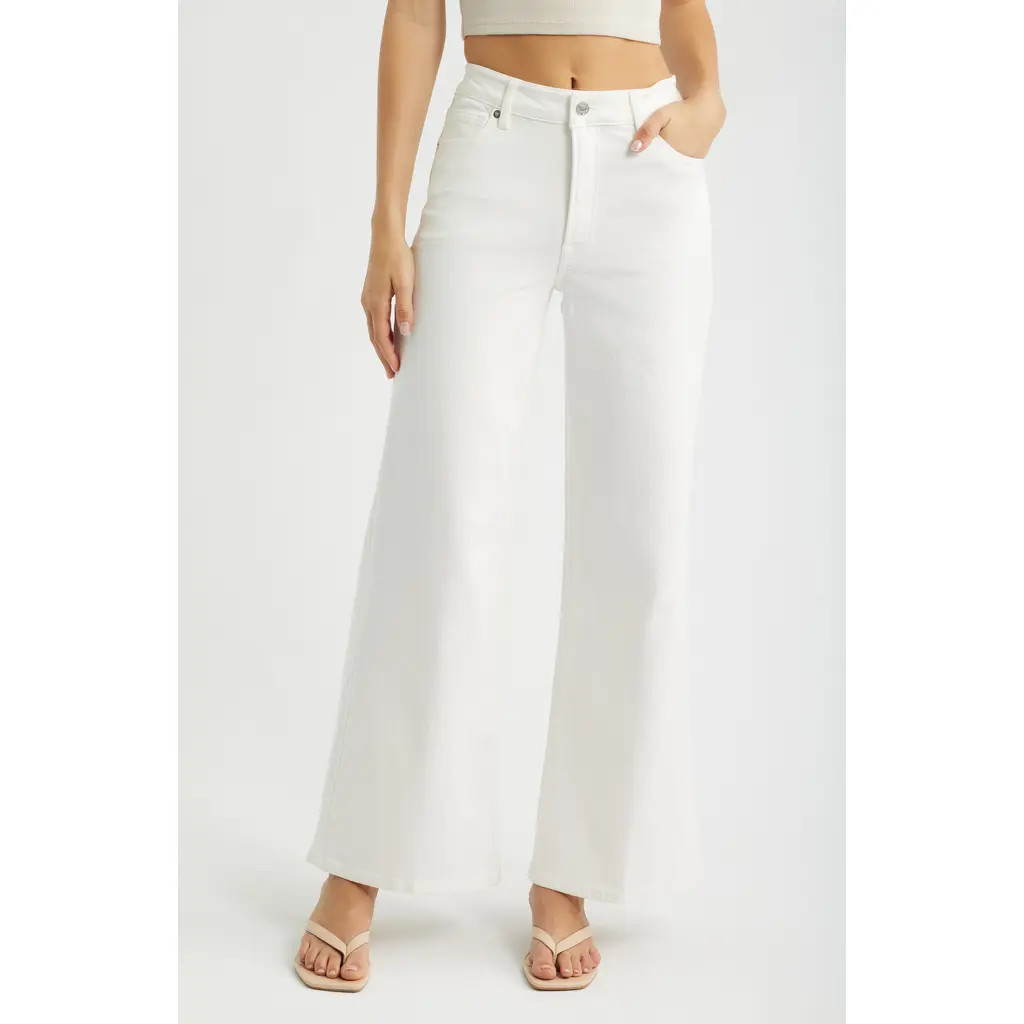 Good American Good Waist Palazzo Jeans in White001 at Nordstrom, Size 14 | Nordstrom