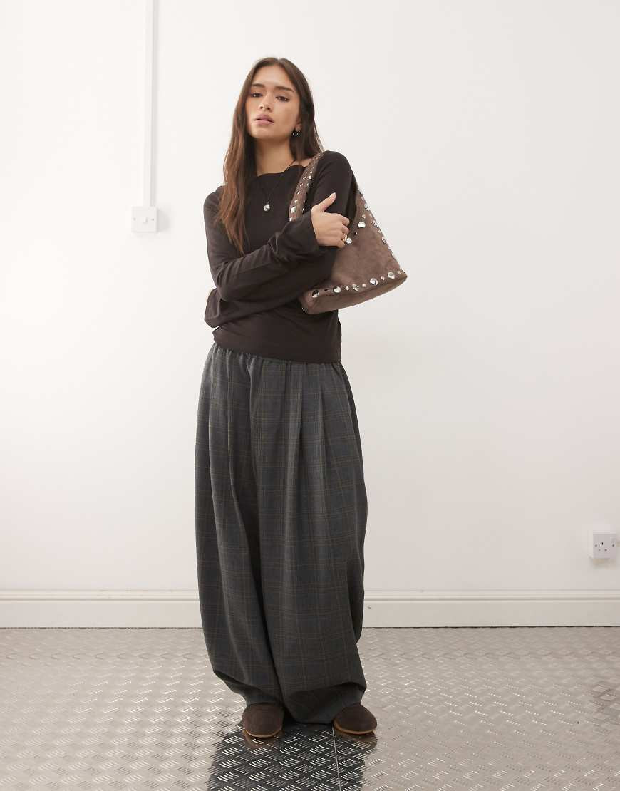 COLLUSION XL balloon pants in gray plaid | ASOS (Global)