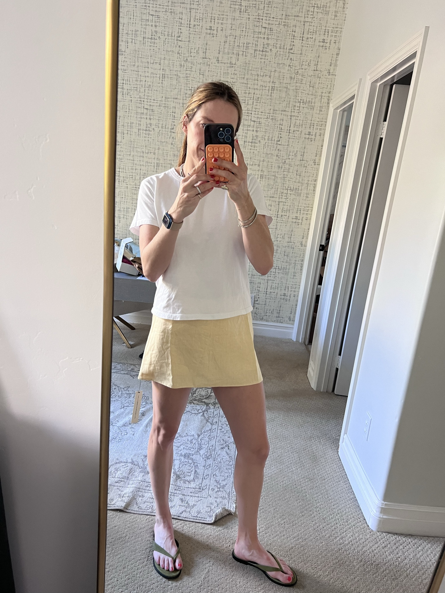 Perfect white tee, quiet luxury, linen skort, butter yellow set, butter yellow skirt, rich girl aesthetic, quiet luxury, Carolyn Bessette Kennedy style

#LTKootd #LTKfitnessgoals #LTKmomlife