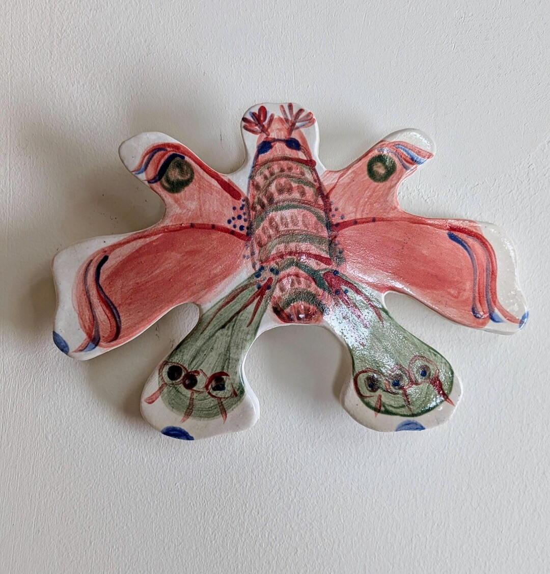 Ceramic Colorful Butterfly Wall Art Hanging - Etsy | Etsy (US)