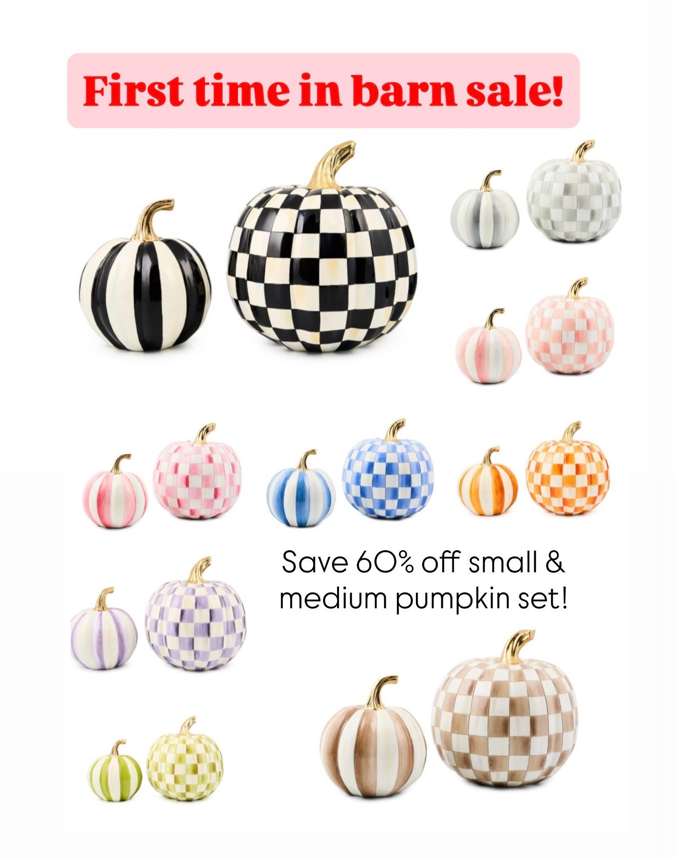Mackenzie-Childs barn sale is live! First time in sale classic pumpkins and 2 under $80

#LTKOver40 #LTKHome #LTKSaleAlert