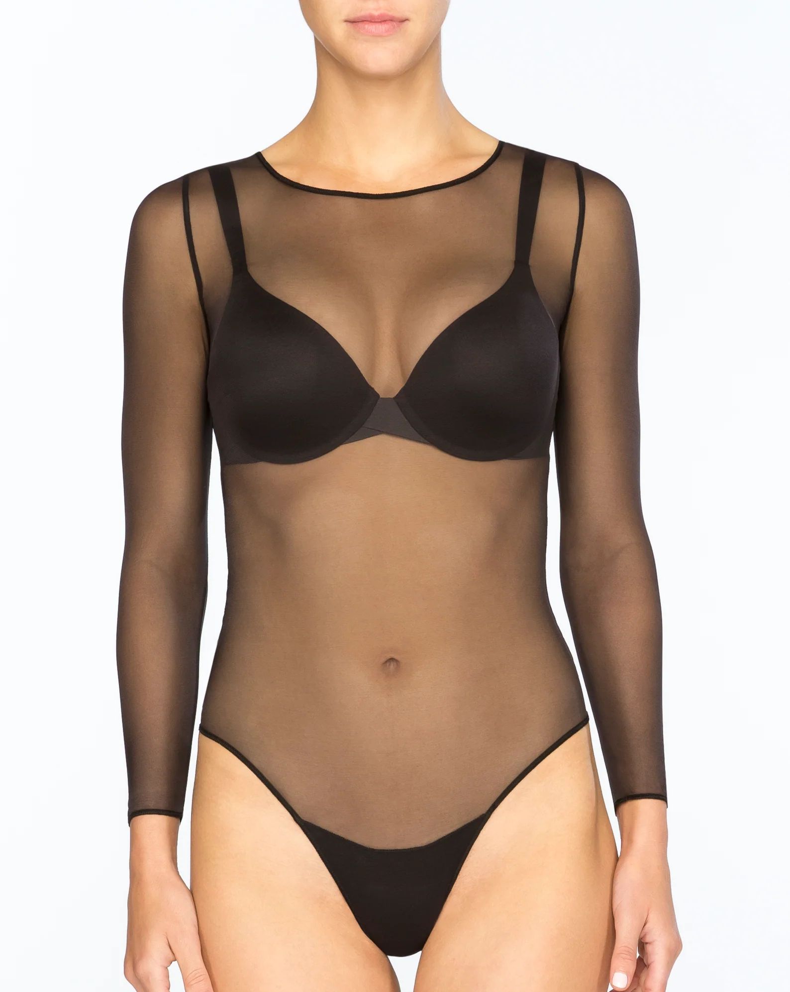 Smoothing Mesh Thong Bodysuit | Spanx