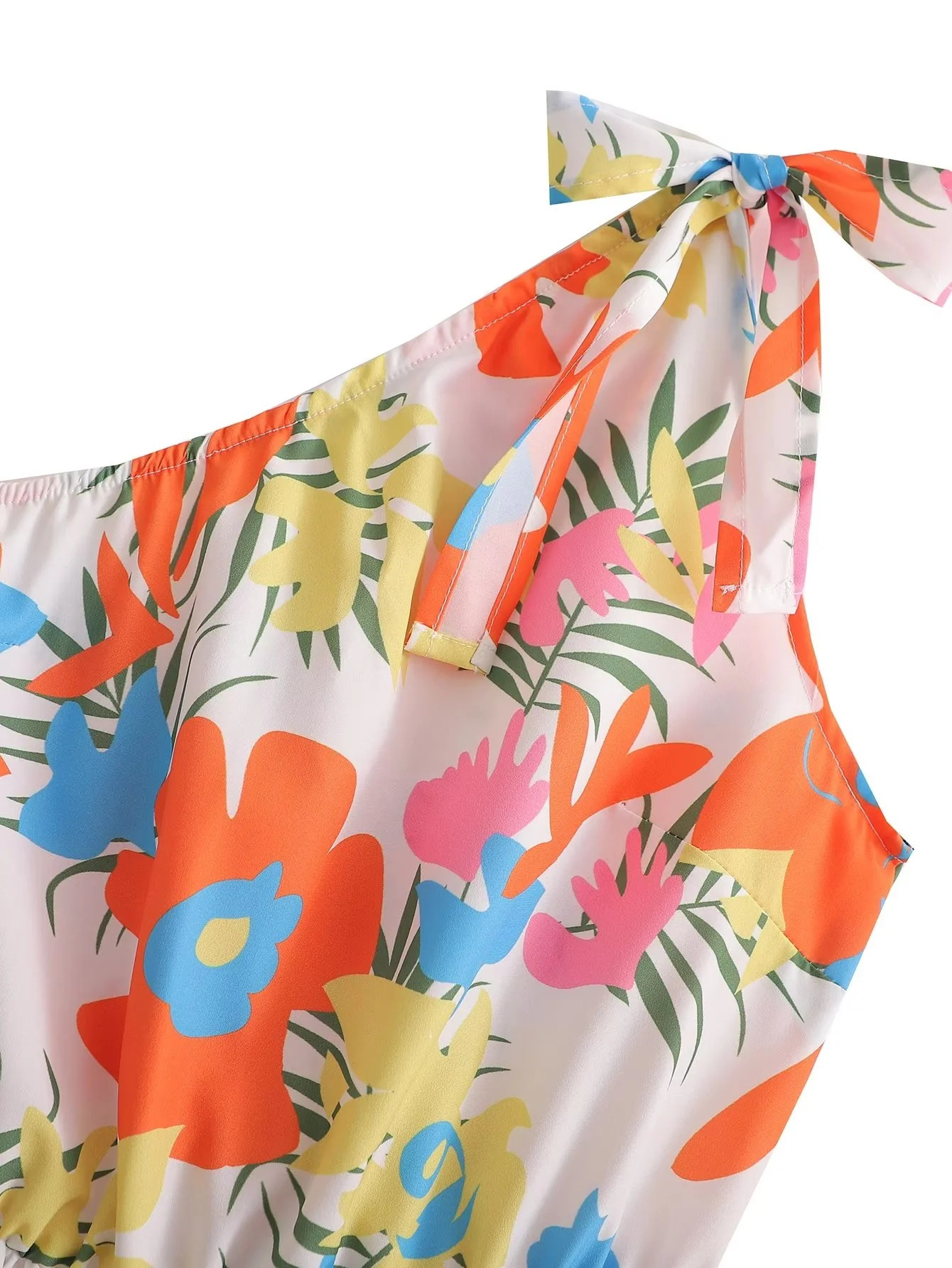 'Eden' Floral One Shoulder Tiered Dress #170395 | Goodnight Macaroon