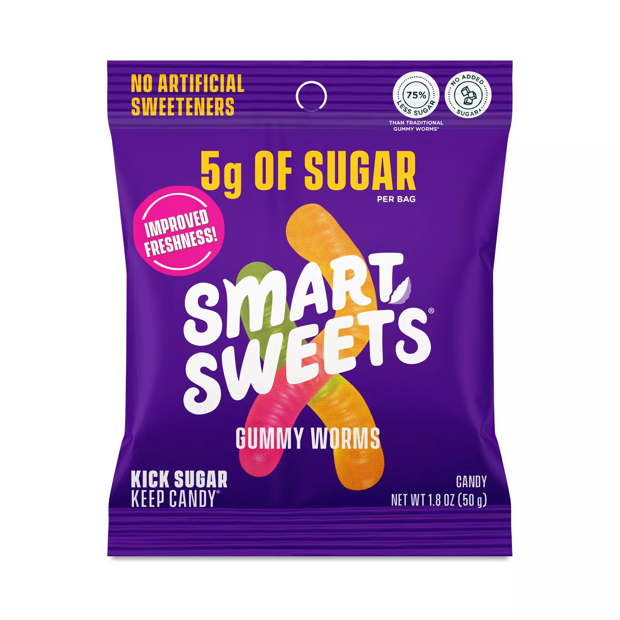 2-Pack SmartSweets Gummy Worms 1.8 oz pouch | Thrive Market