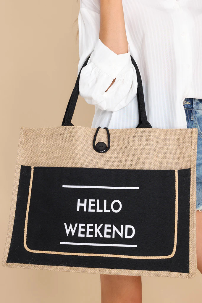 Awaited Arrival Black Tote Bag | Red Dress 