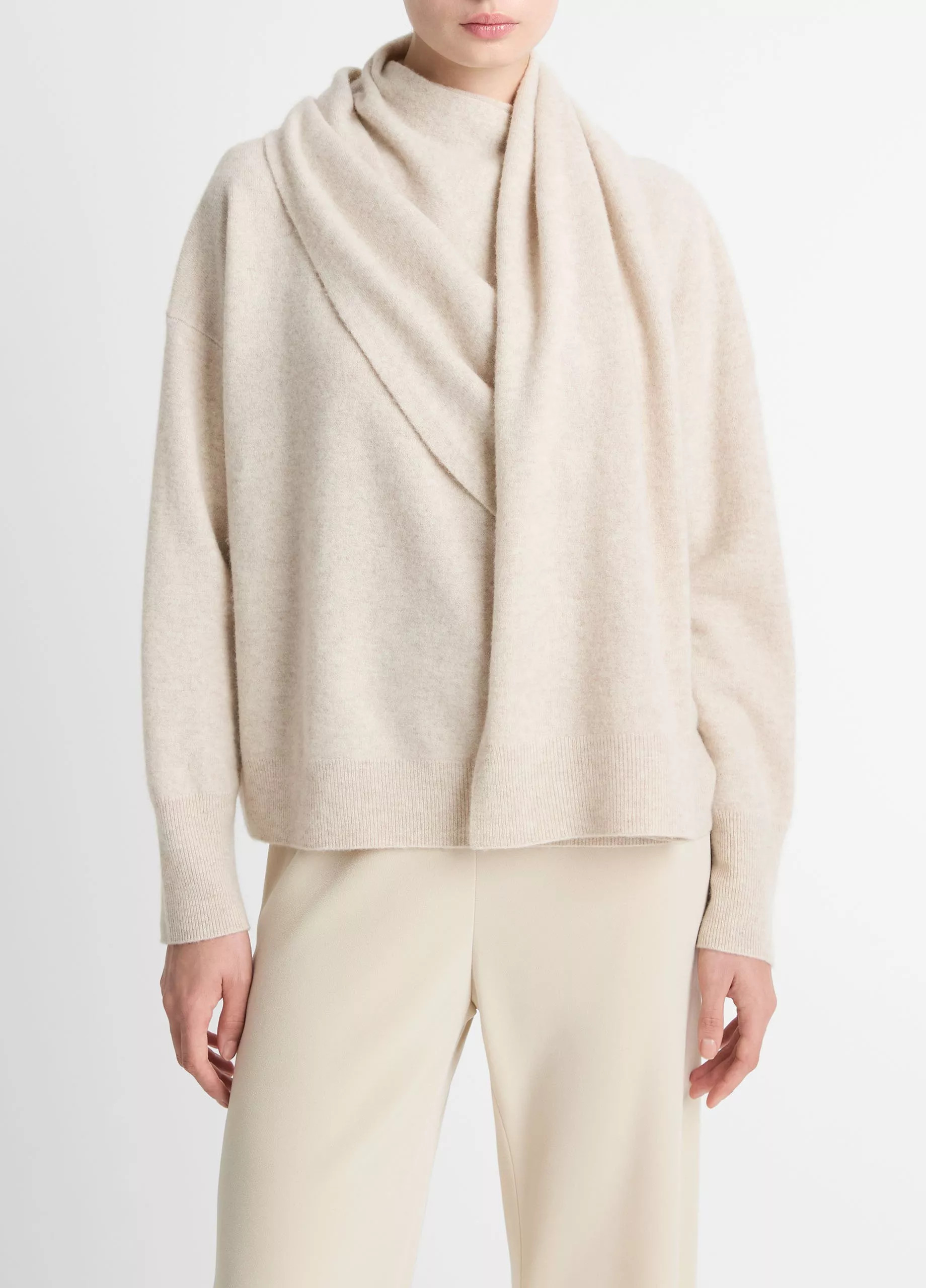 Draped-Shawl Wool-Cashmere Sweater | Vince LLC
