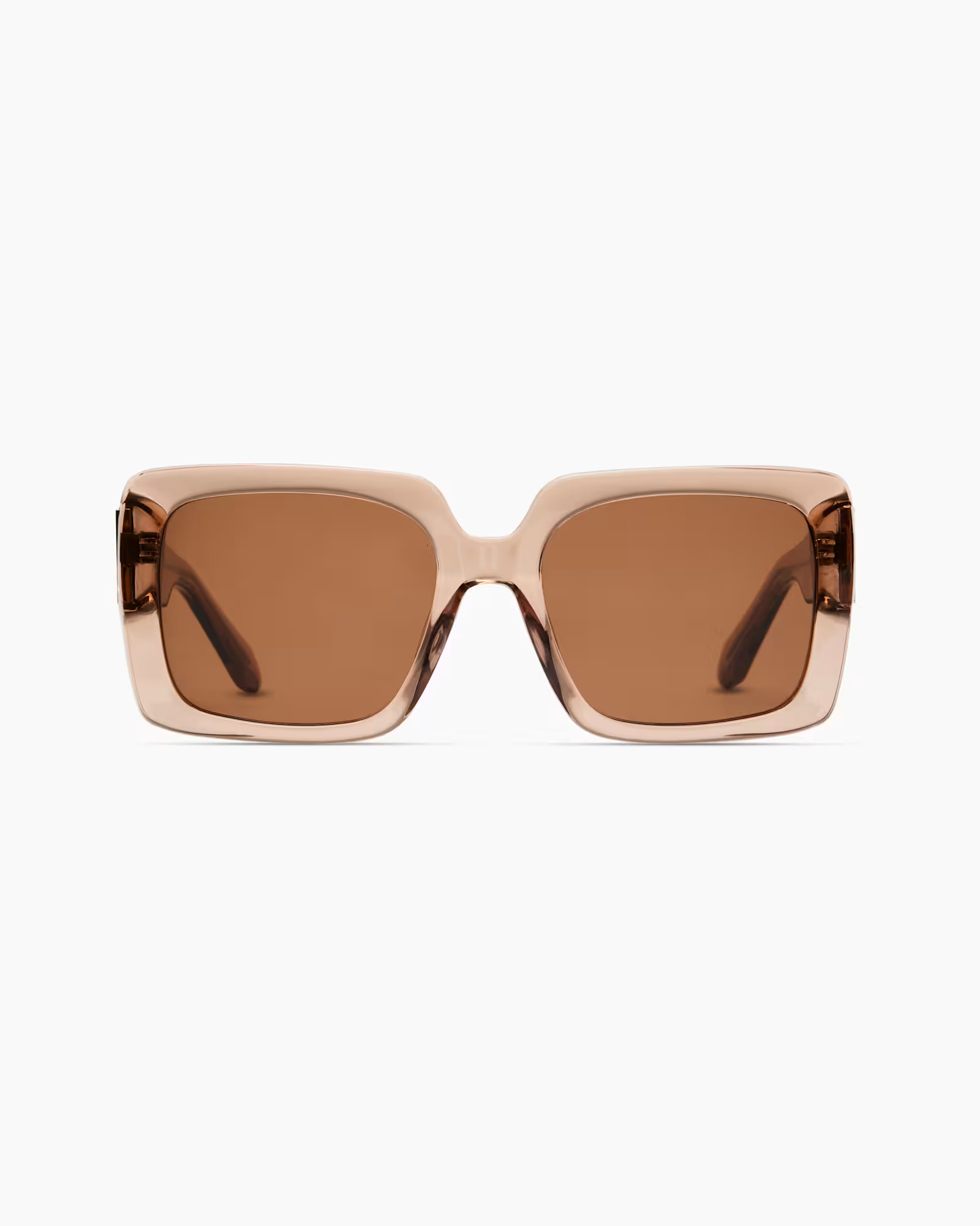 Cartagena Polarized Acetate Sunglasses in Clear Taupe With Brown Lens | Quince