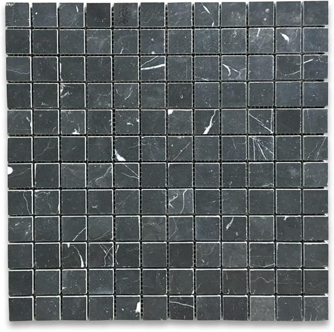 Stone Center Online Nero Marquina Black Marble 1x1 Square Mosaic Tile Honed Kitchen Bath Wall Flo... | Amazon (US)