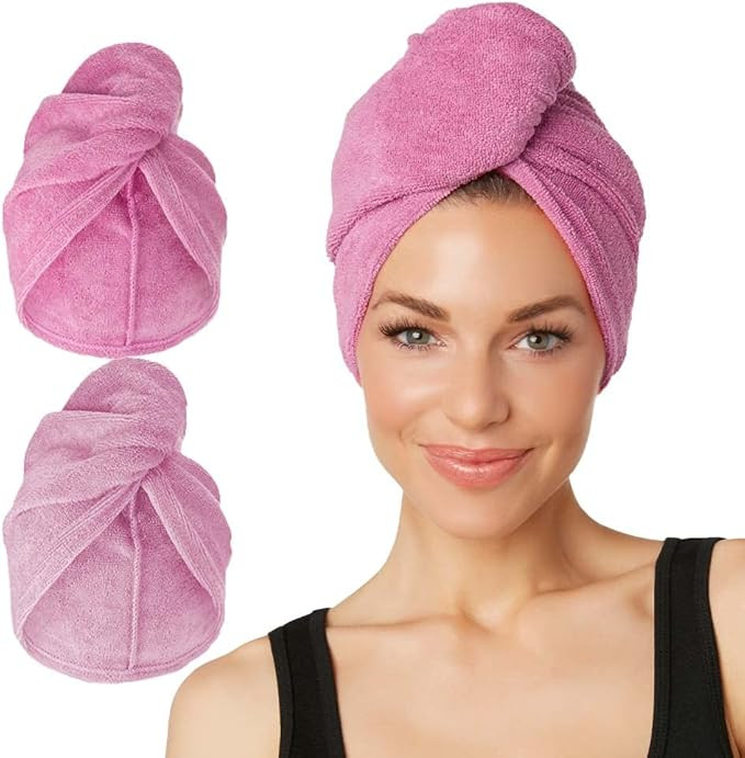 Turbie Twist Microfiber Hair Towel Wrap for Women and Men | 2 Pack | Bathroom Essential Accessori... | Amazon (US)