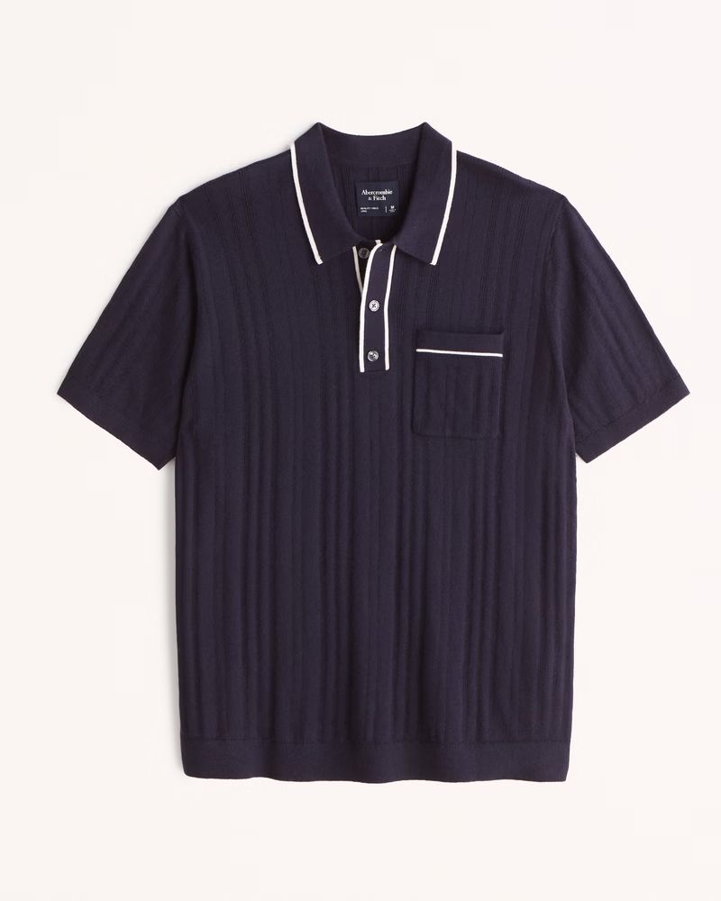 Elevated Tipped 3-Button Sweater Polo | Abercrombie & Fitch (US)