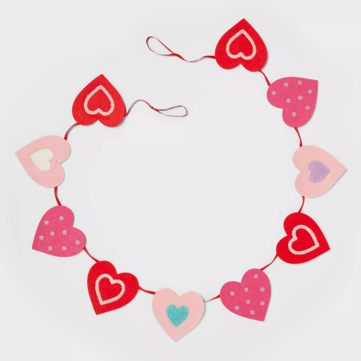 72" Felt Valentine's Day Heart Decorative Wall Garland - Spritz™ | Target