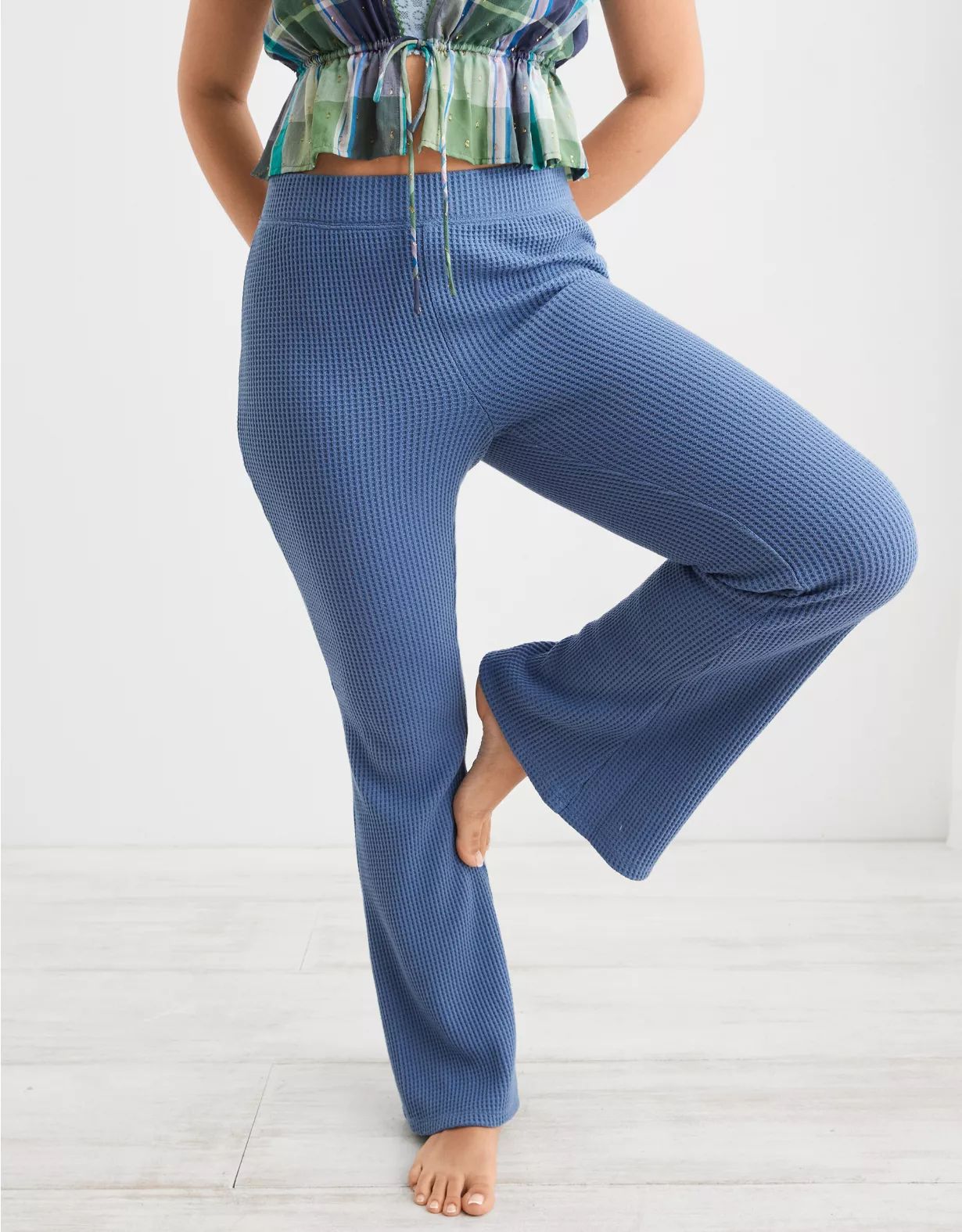 Aerie Waffle High Waisted Flare Pant | Aerie