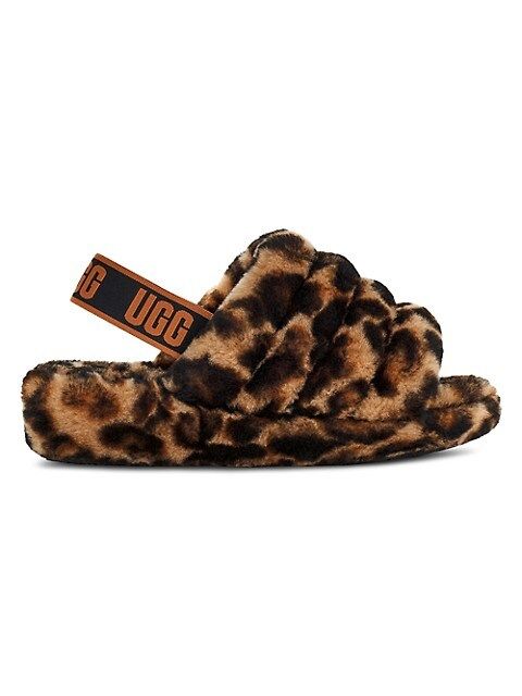 Fluff Yeah Panther-Print Sheepskin Slingback Slippers | Saks Fifth Avenue