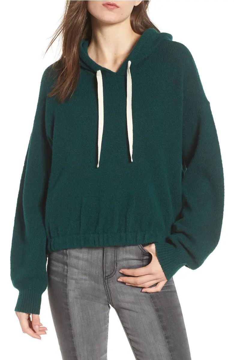 BP. Cinched Hem Bouclé Hoodie | Nordstrom