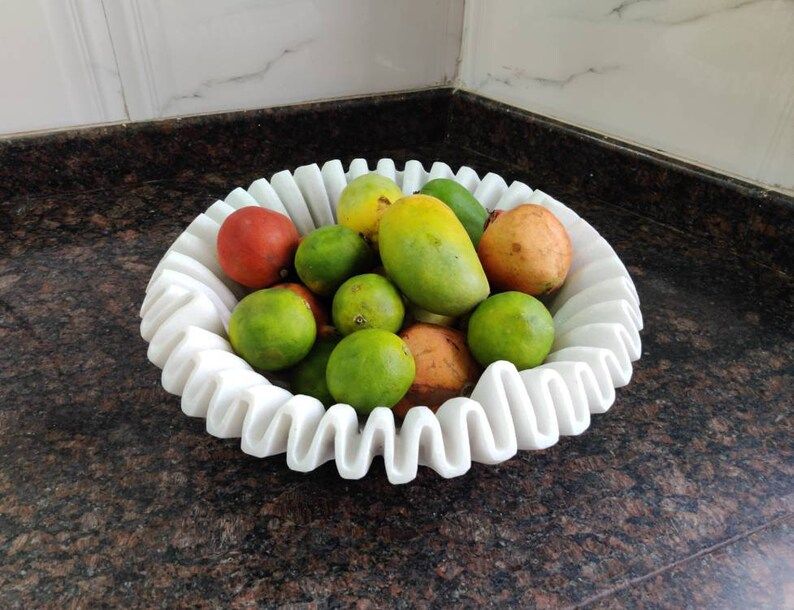 Decorative Marble Scallop Bowl , Cantina Marble Bowl, Flower Bowl, Ruffled Marble Bowl , Handcraf... | Etsy (US)