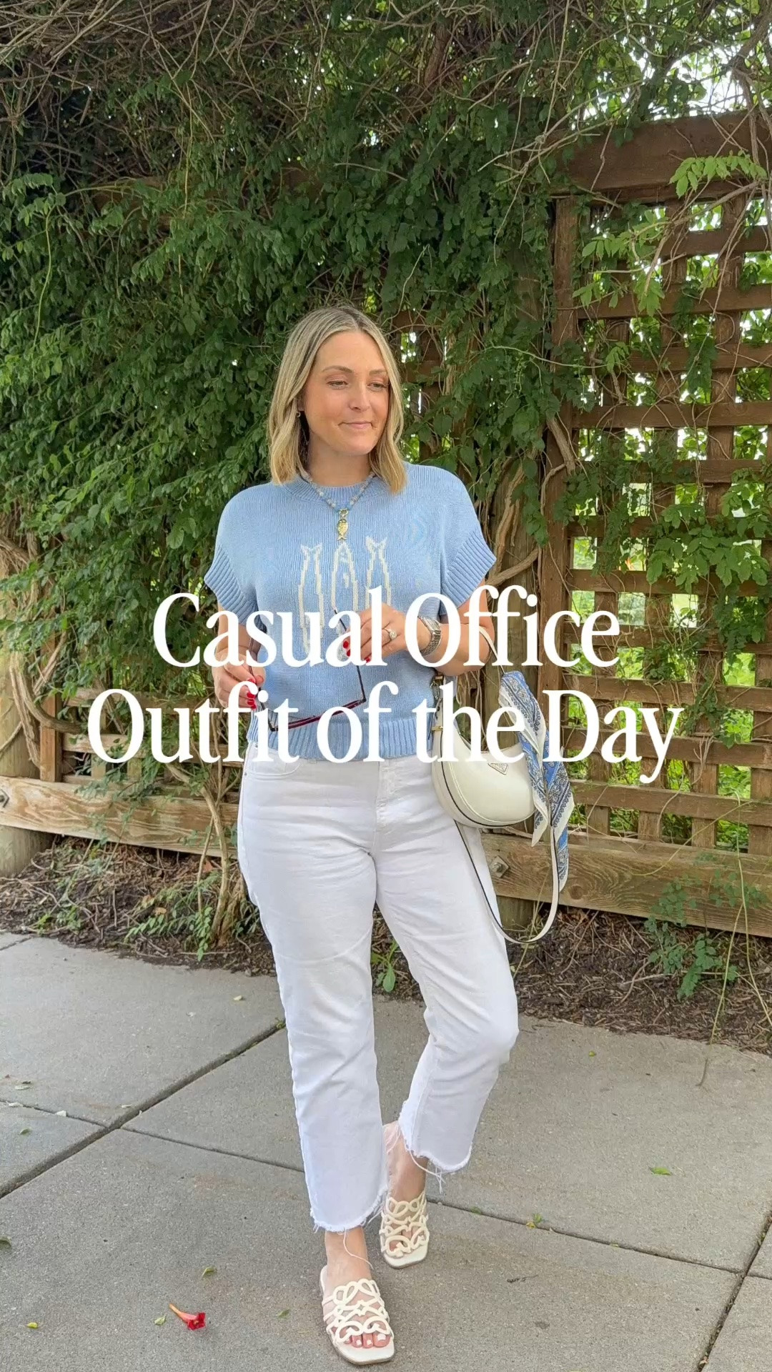 My casual office outfit of the day!  Love this cutie blue fish sweater and necklace and they're 50% off plus an extra 15% off right now!!  So cute!  

Sized down to a small in the sweater! 

Summer sweaters, summer workwear, summer outfit, summer office outfit

#LTKootd #LTKWorkwear #LTKSaleAlert