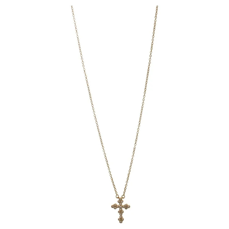 Time And Tru Gold Tone Cross Necklace | Walmart (US)
