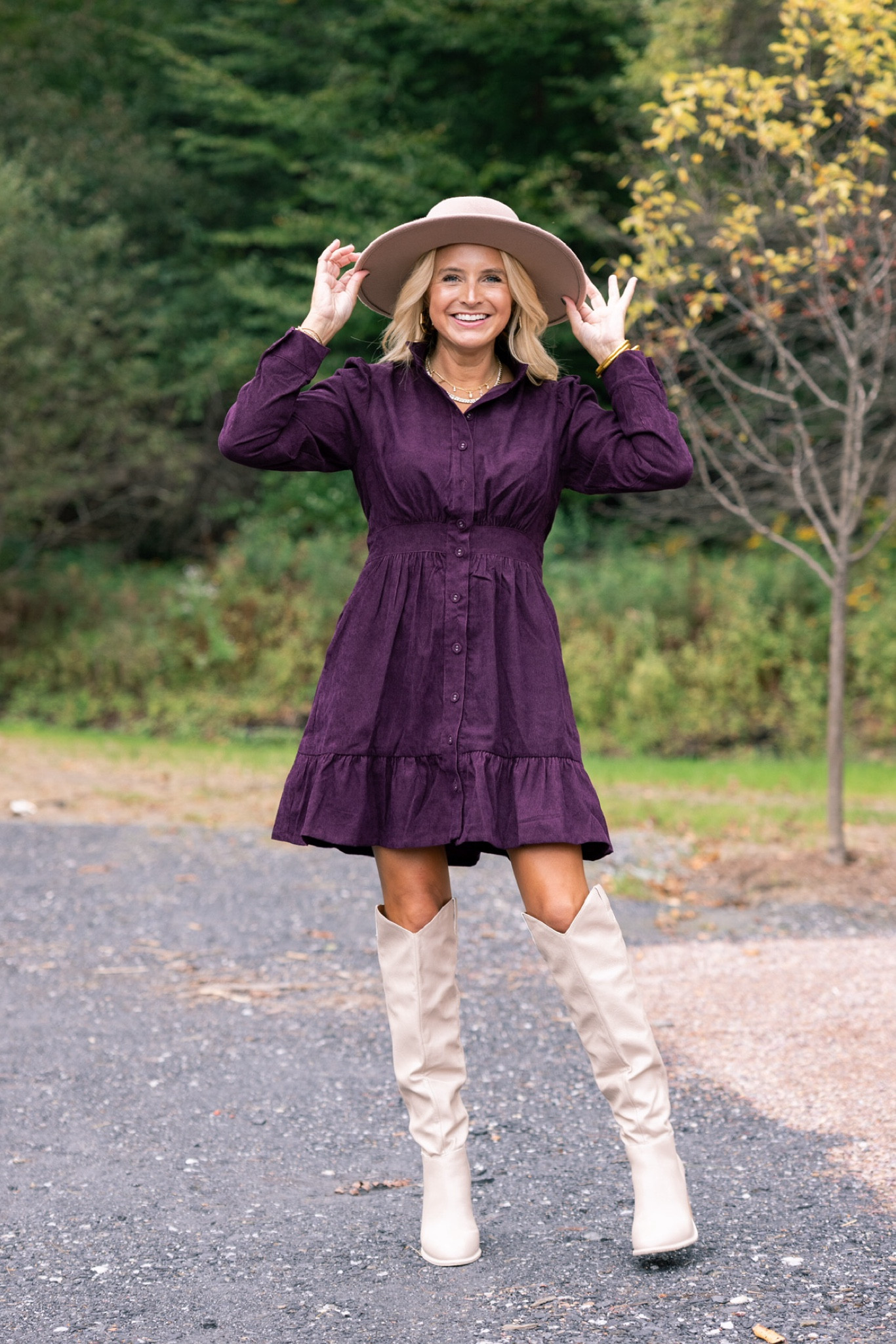 This avara dress screams fall! Pair with over the knee boots and a hat for the perfect fall outfit! Wearing a small // use code FANCY15 for 15% off the whole look! 

#LTKSeasonal #LTKFindsUnder100 #LTKStyleTip