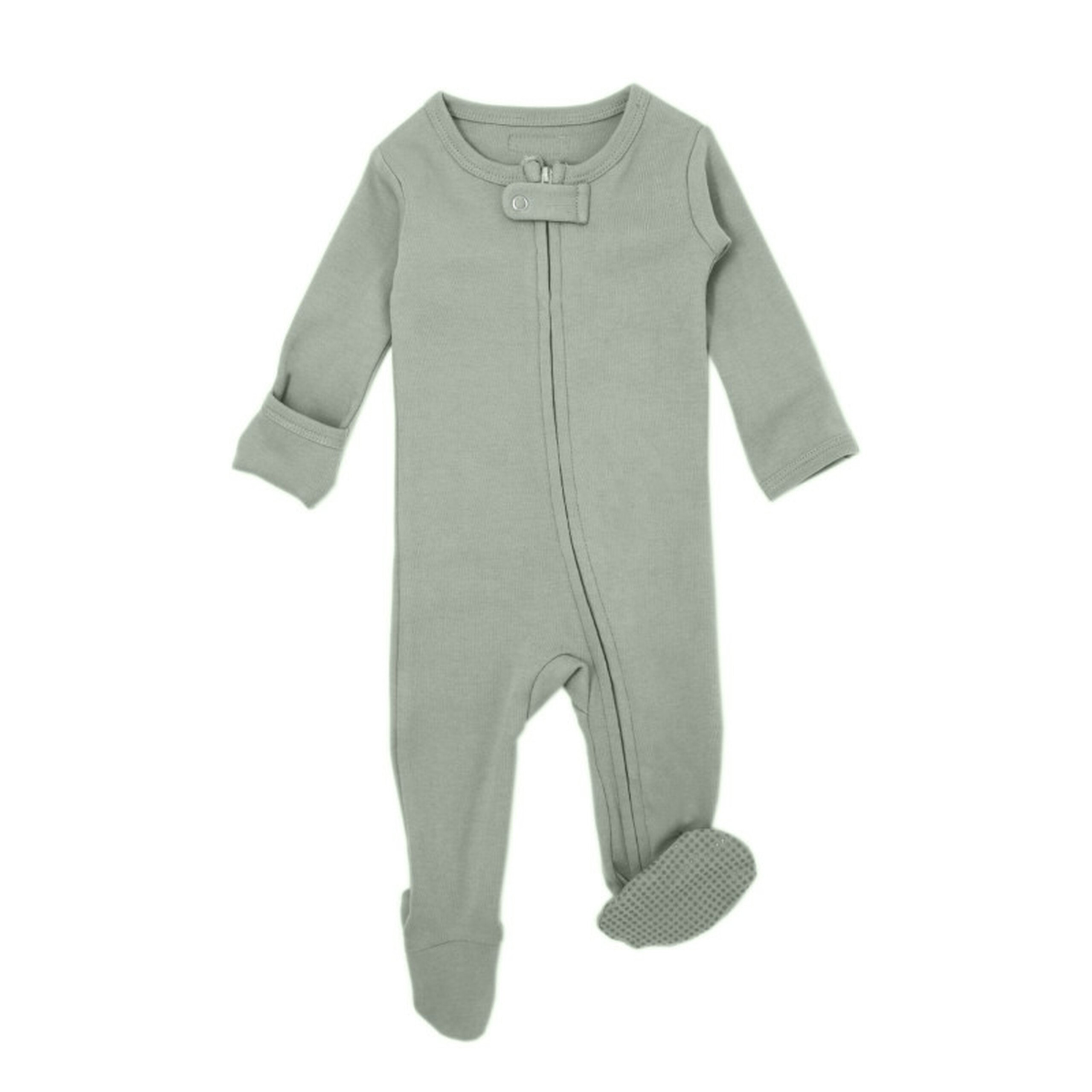 Organic Zipper Footed Romper, Seafoam | SpearmintLOVE