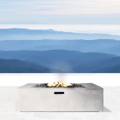 12" H Outdoor Concrete Fire Pit Table - 40000Btu, 8-Hour Fuel Burn, Fiber-Reinforced Material, Stainless Steel Burner, Adjustable Flames, Compatible W | Wayfair North America