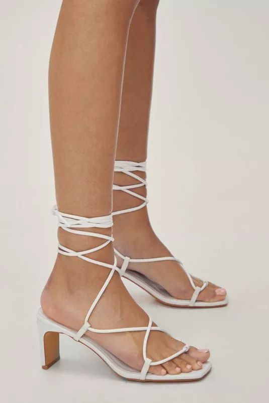 Faux Leather Strappy Low Heels | Nasty Gal (US)