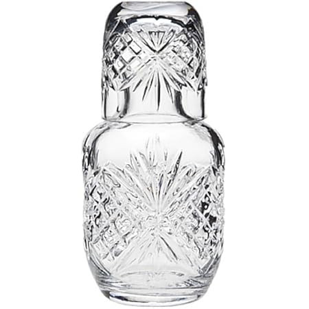 Lefonte Crystal Bedside Night Carafe Pitcher and Tumbler Glass Set | Amazon (US)