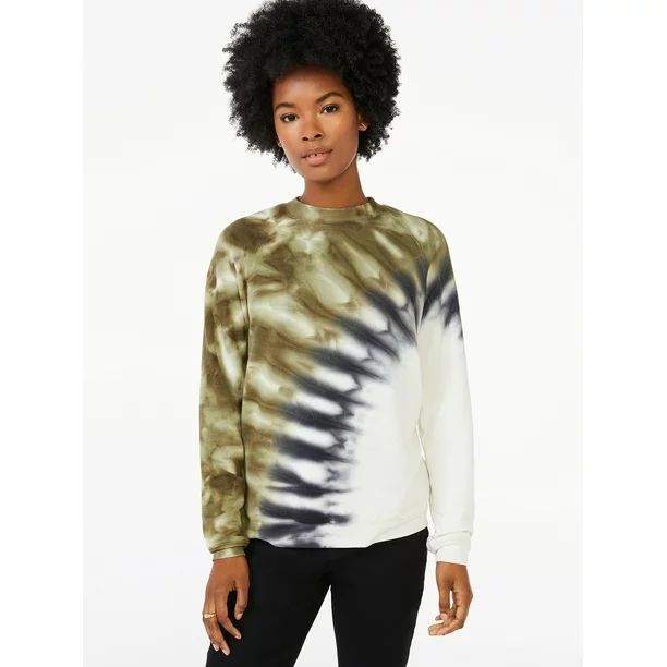 Scoop Women's Tie Dye Fleece Sweatshirt | Walmart (US)