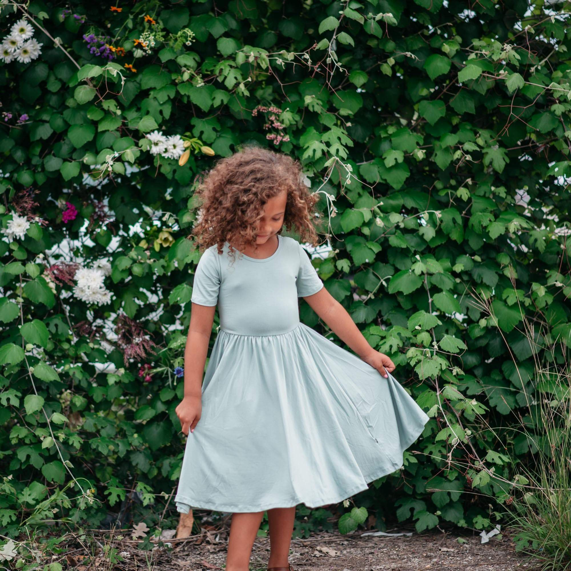 Twirl Dress in Sage | Kyte BABY