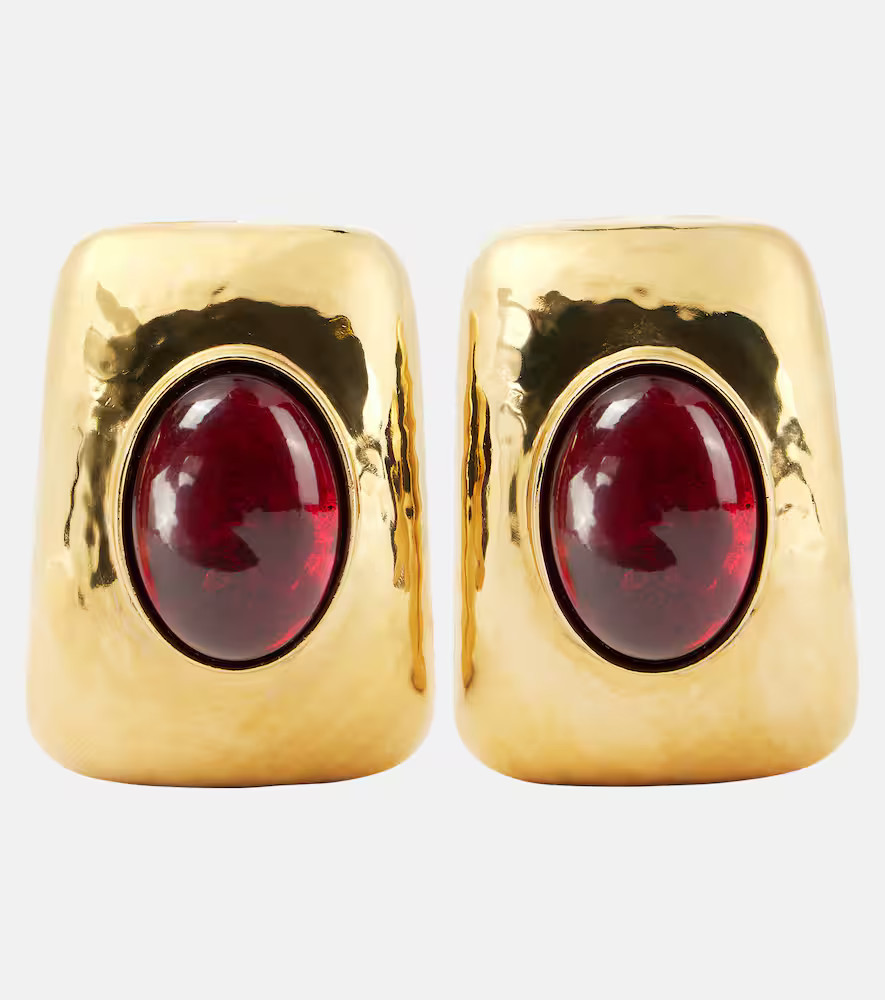 Saint Laurent Embellished clip-on earrings | Mytheresa (UK)